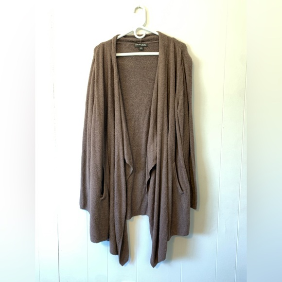 Barefoot Dreams Cozychic Lite Island Wrap Cardigan Style 903 Pockets Brown 2X - Picture 3 of 10